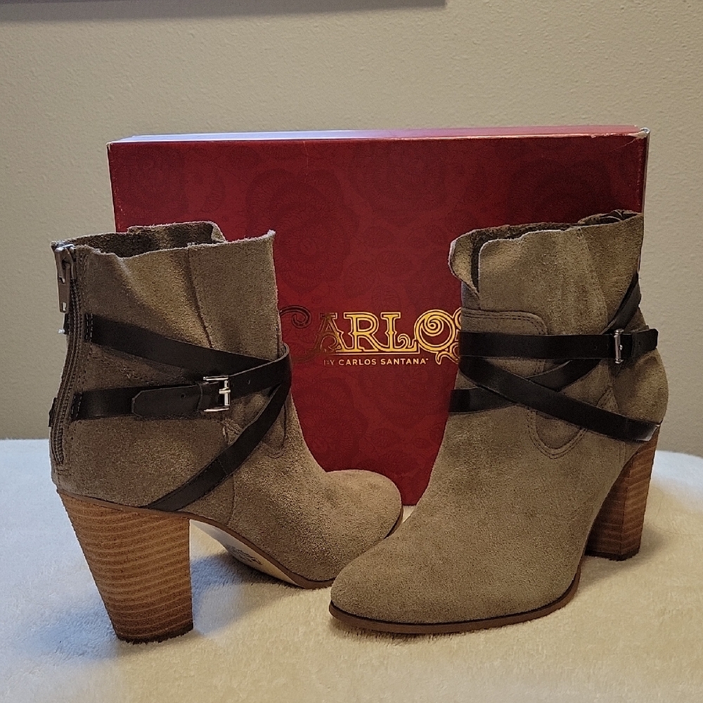 Carlos Santana "Miles", Women's Tan Ankle Booties, NIB